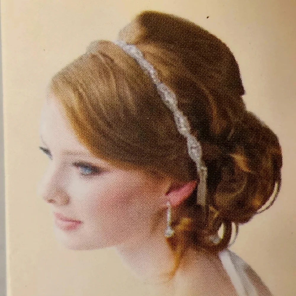 Gold Infinity Design Rhinestone Elastic Glam Headband NIP